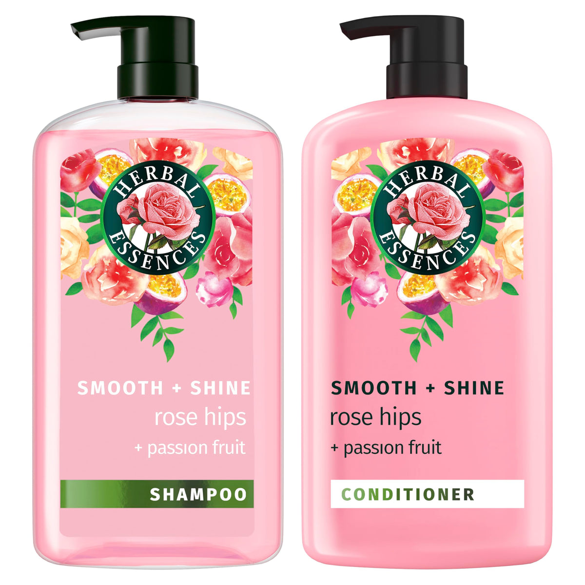Herbal Essences front packaging showing duo and smoothing benefit