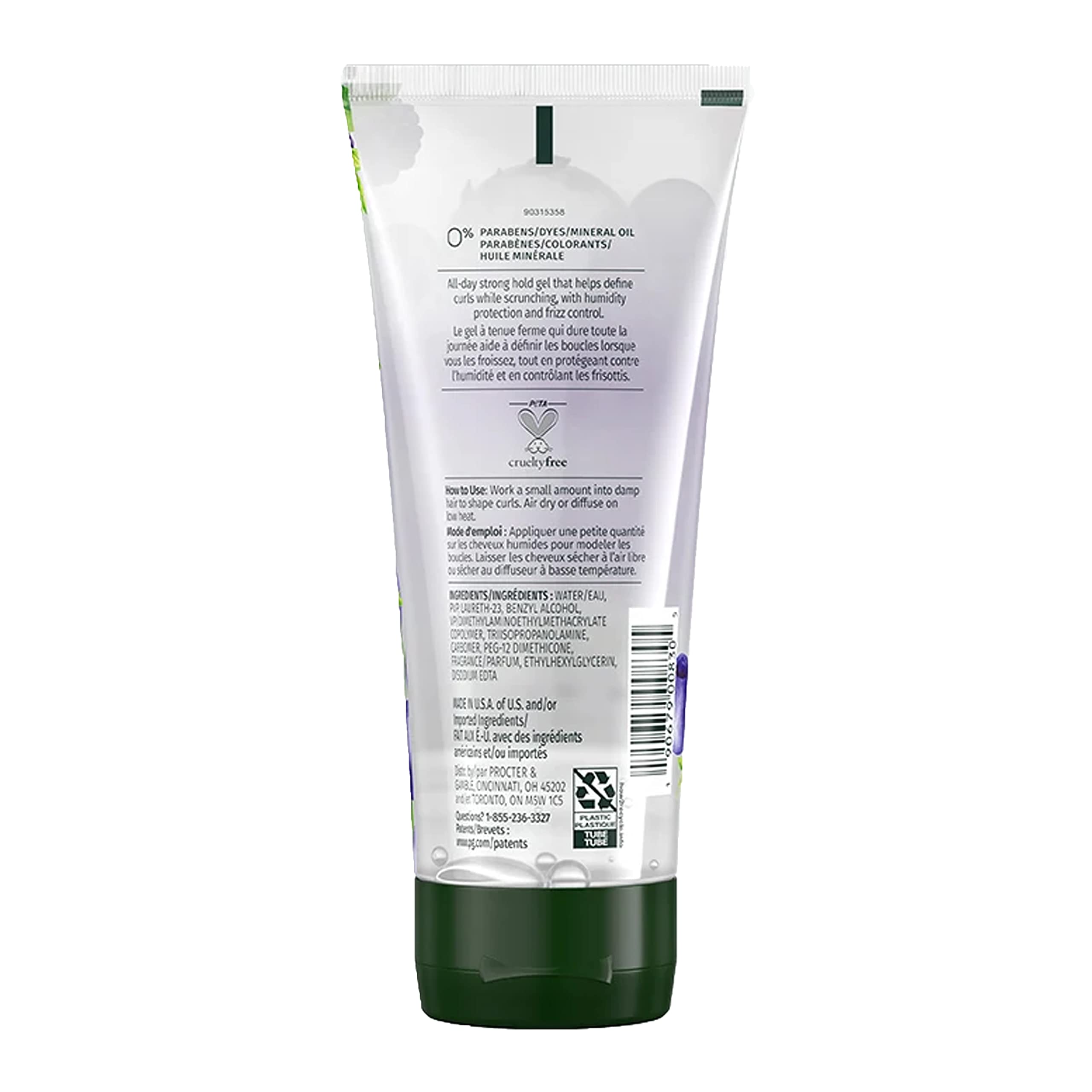 Herbal Essences gel texture close-up highlighting lightweight, non-crunchy finish