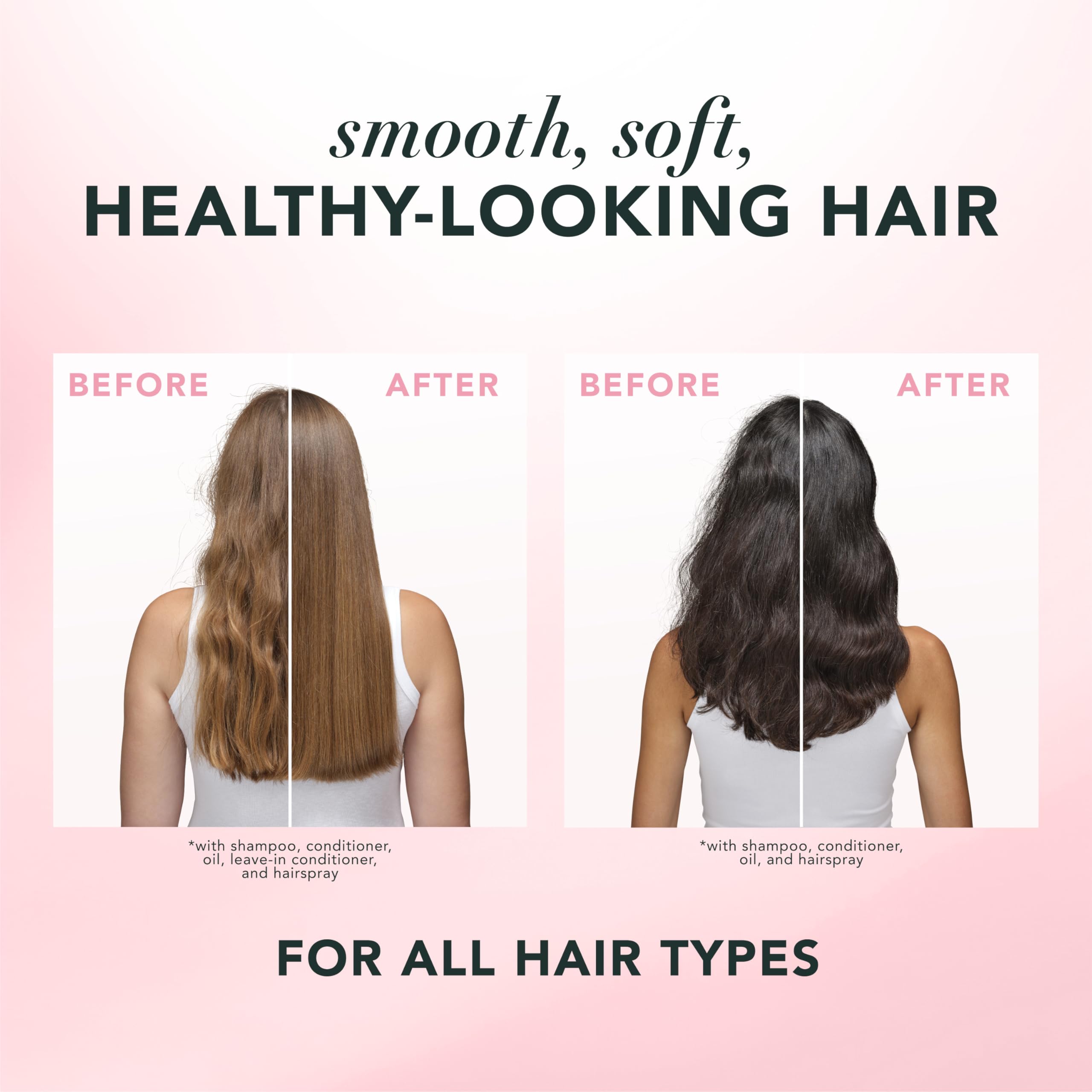 Herbal Essences shampoo being massaged into wet hair for frizz control