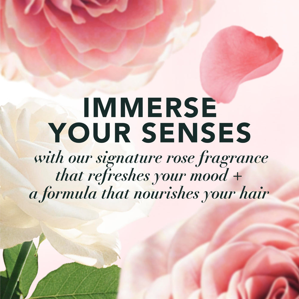 Herbal Essences conditioner being applied to hair to show smoothing effect
