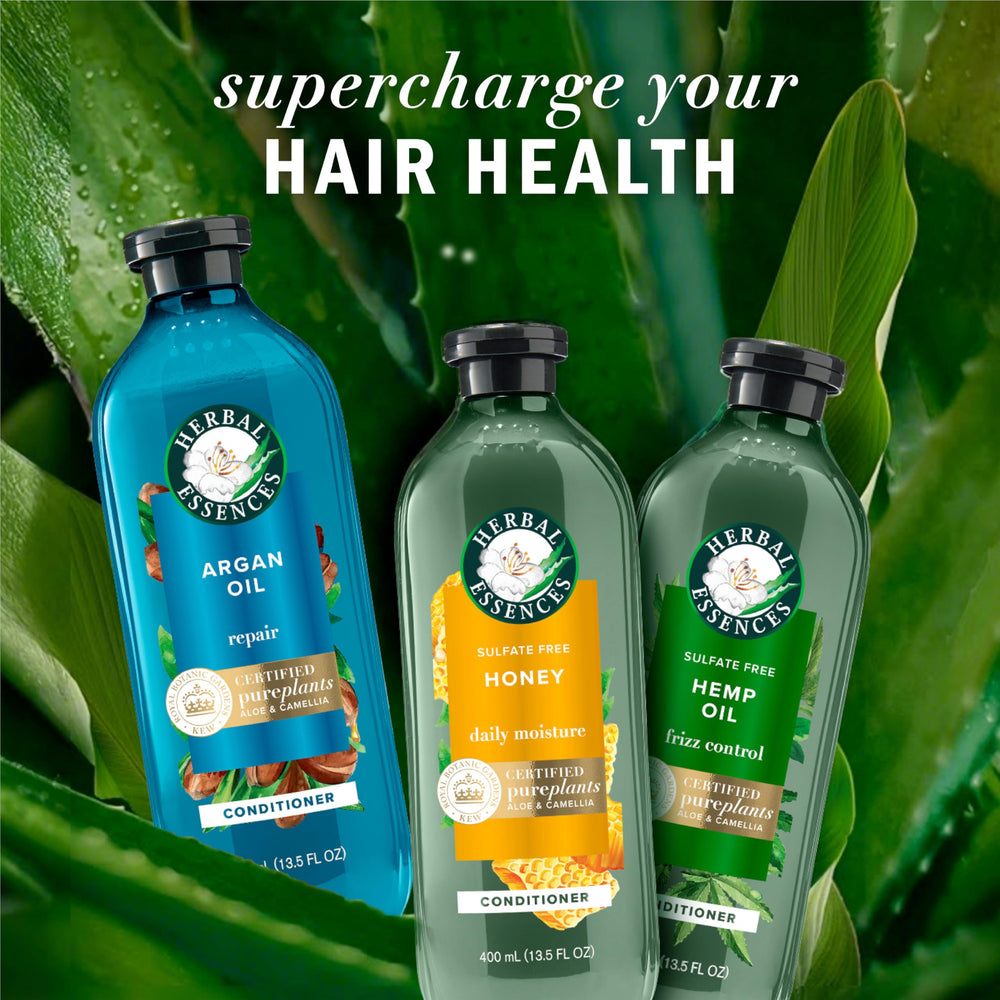 Herbal Essences creamy texture close-up showing lightweight conditioning and shine