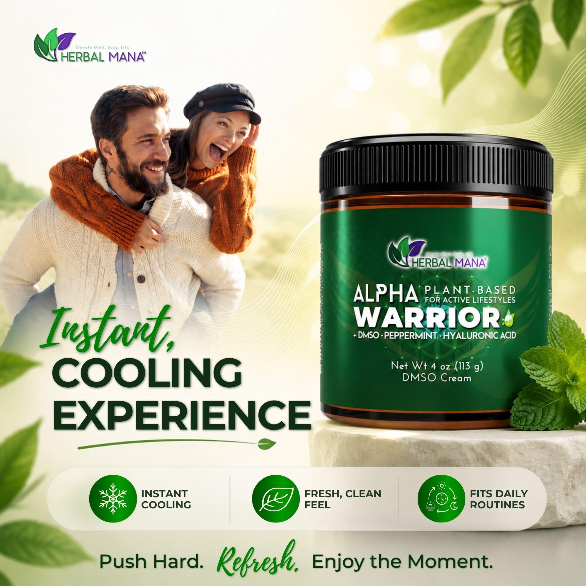 Herbal Mana cream being rubbed into skin demonstrating fast absorption