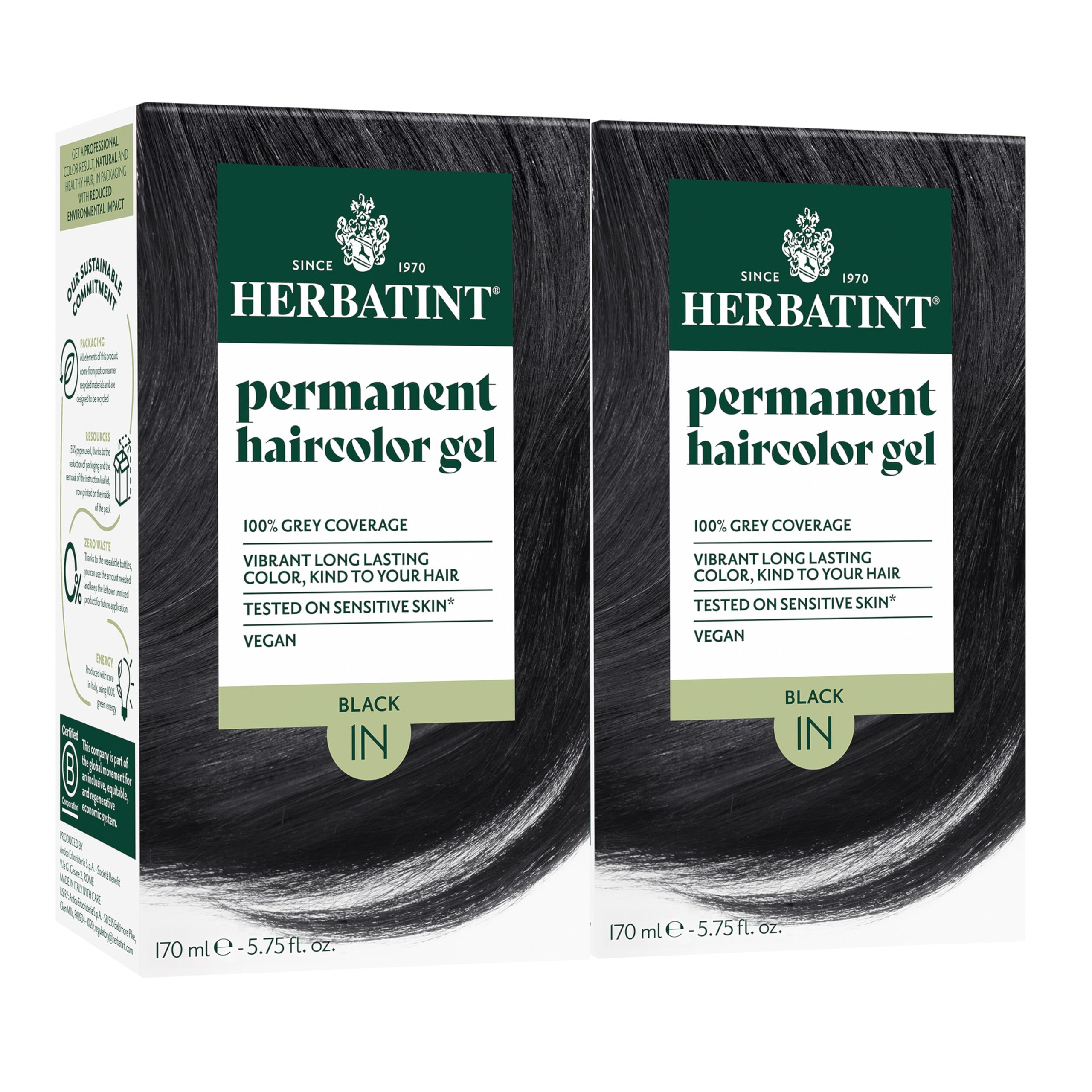 Herbatint front packaging showing 1N black and benefits