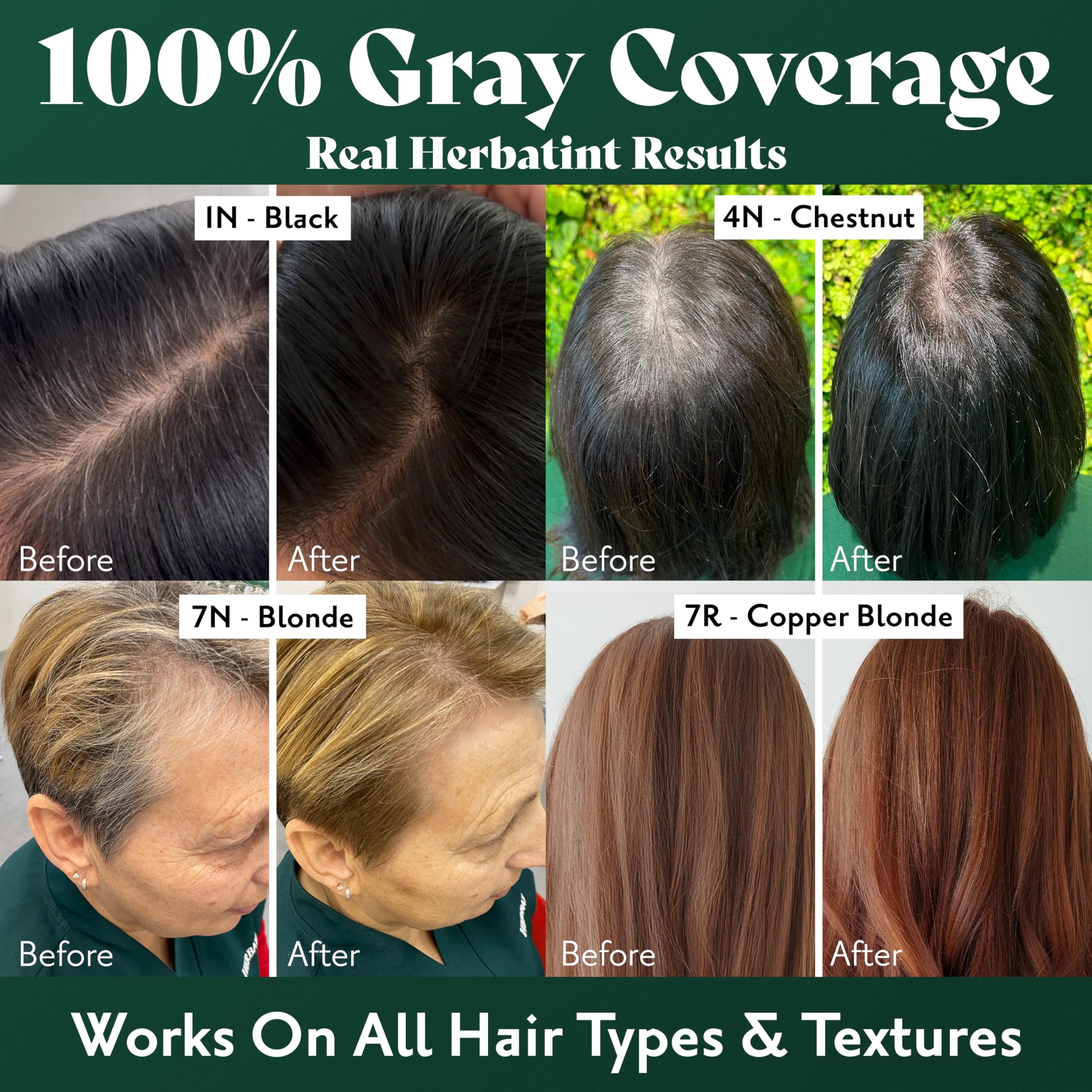 Herbatint chestnut brown result on model showing glossy natural-looking color