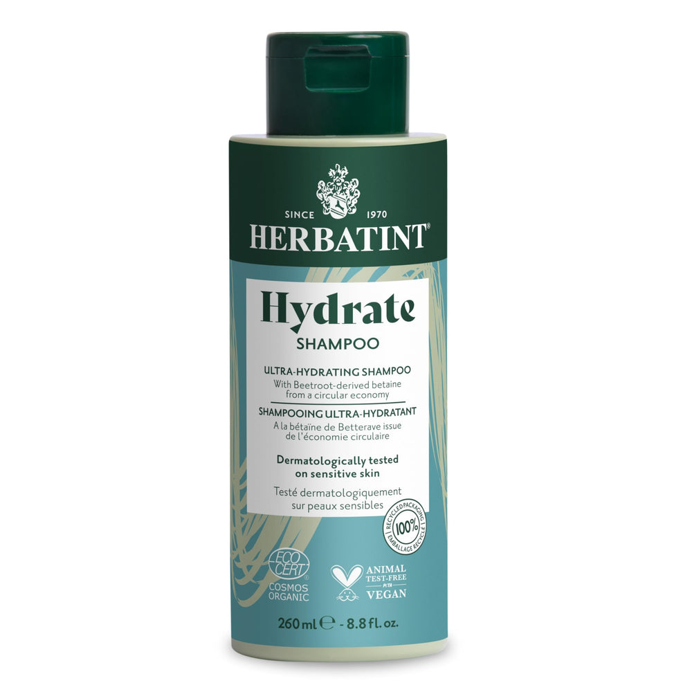 Herbatint front packaging showing bottle and label, promotes gentle hydration