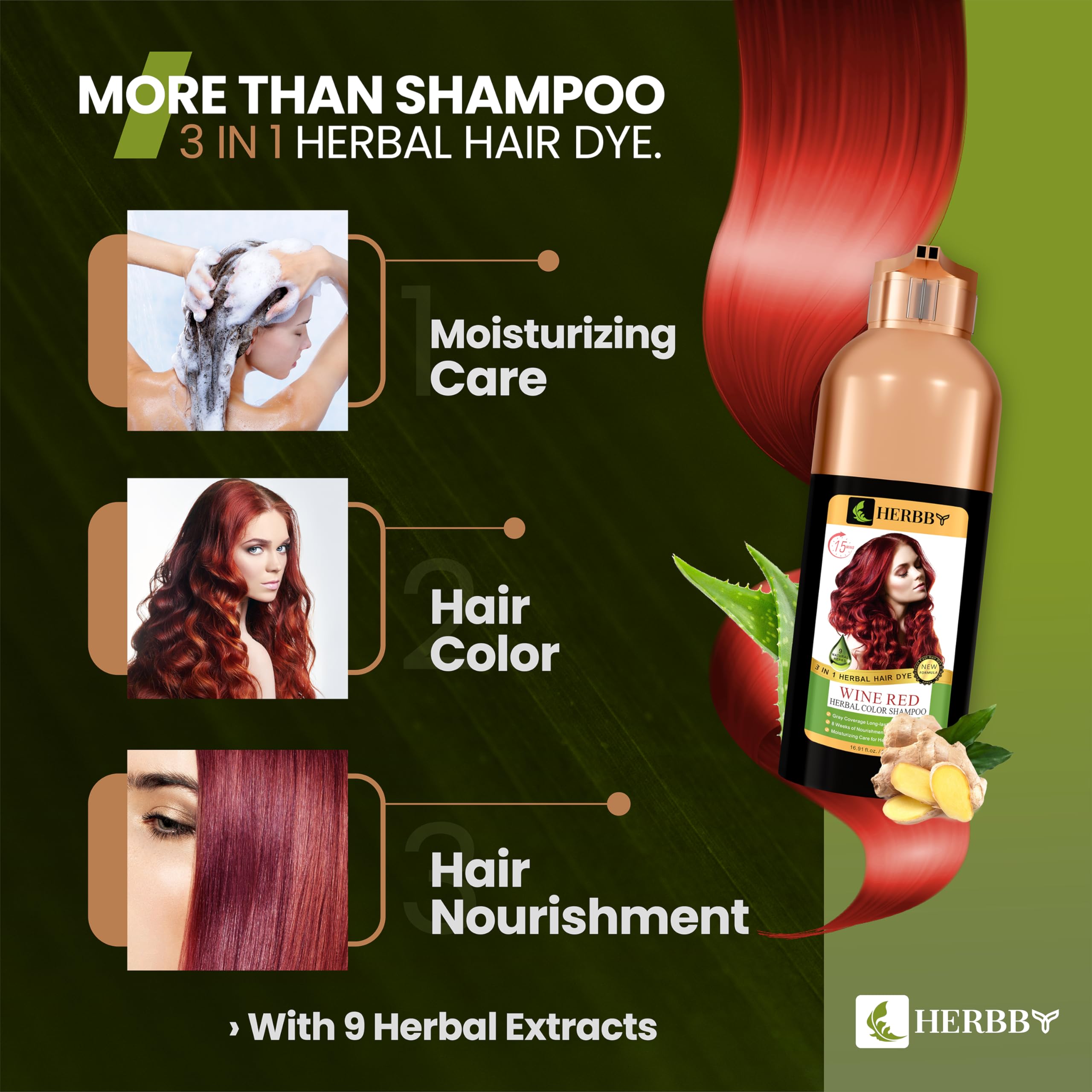 HERBBY bottle on bathroom shelf showing lifestyle convenience and salon-alternative benefit