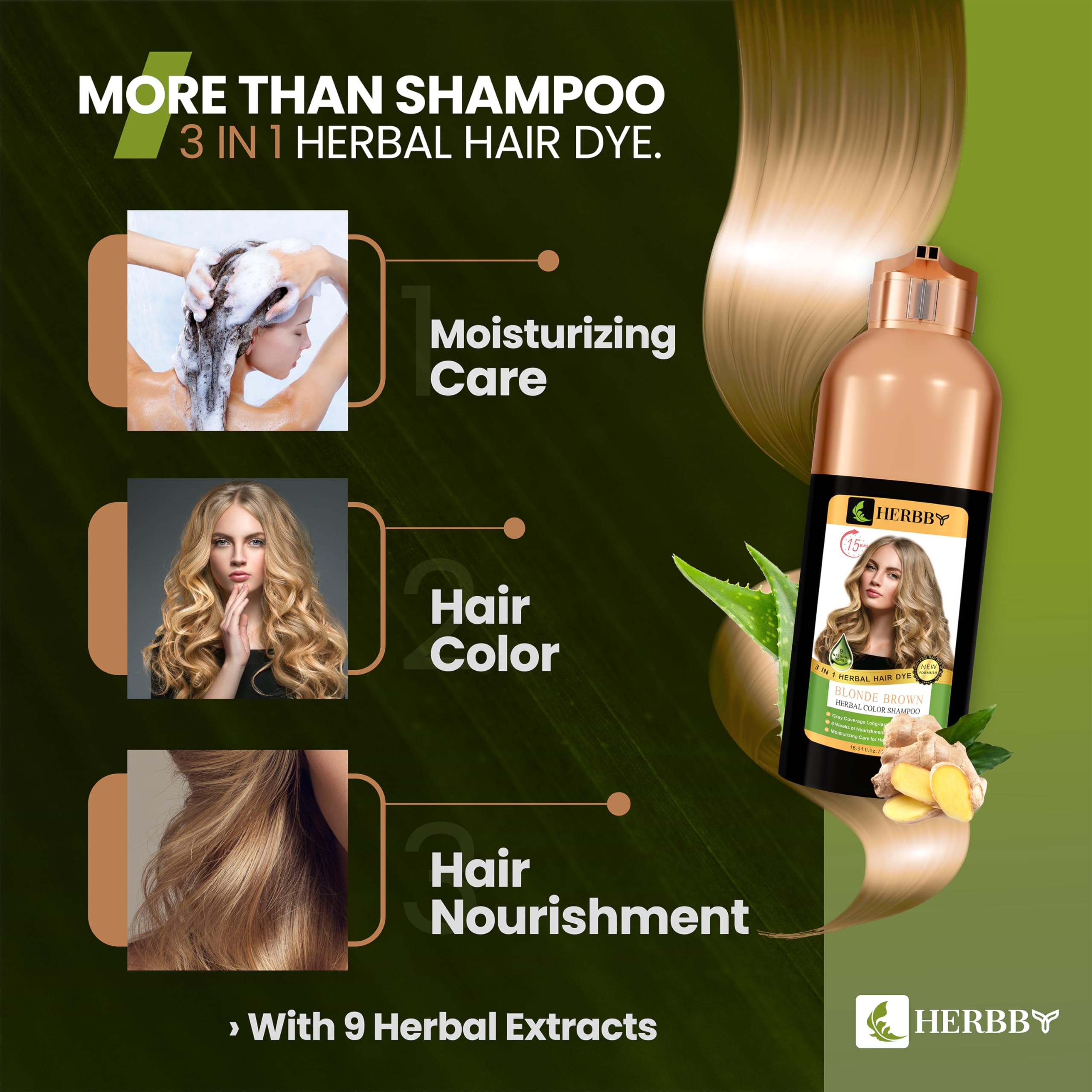 HERBBY used on beard and eyebrows showing precise, gentle tinting benefit