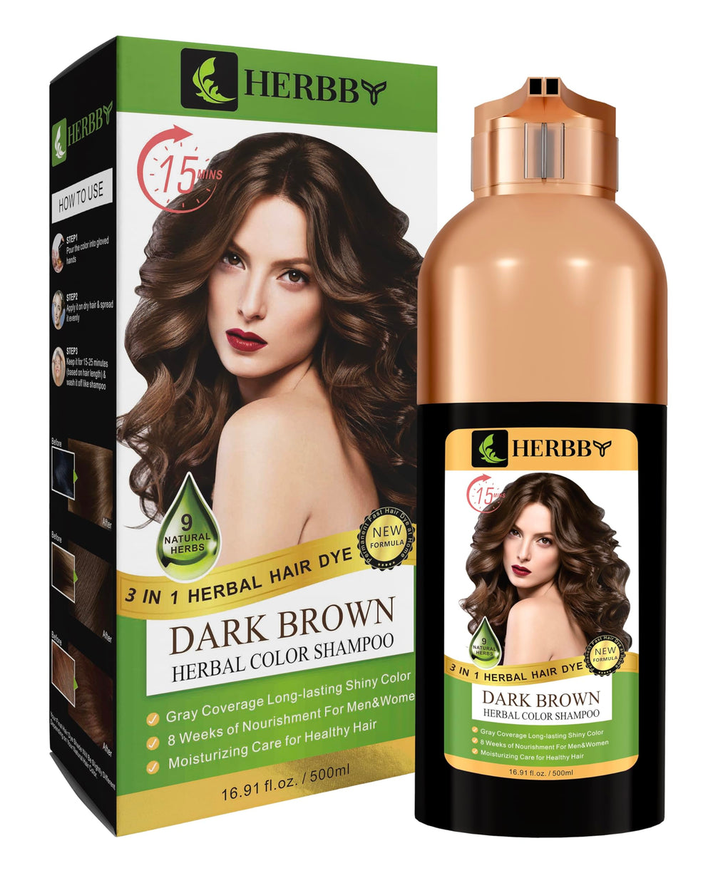 HERBBY used on beard illustrating precise application and uniform darkening benefit