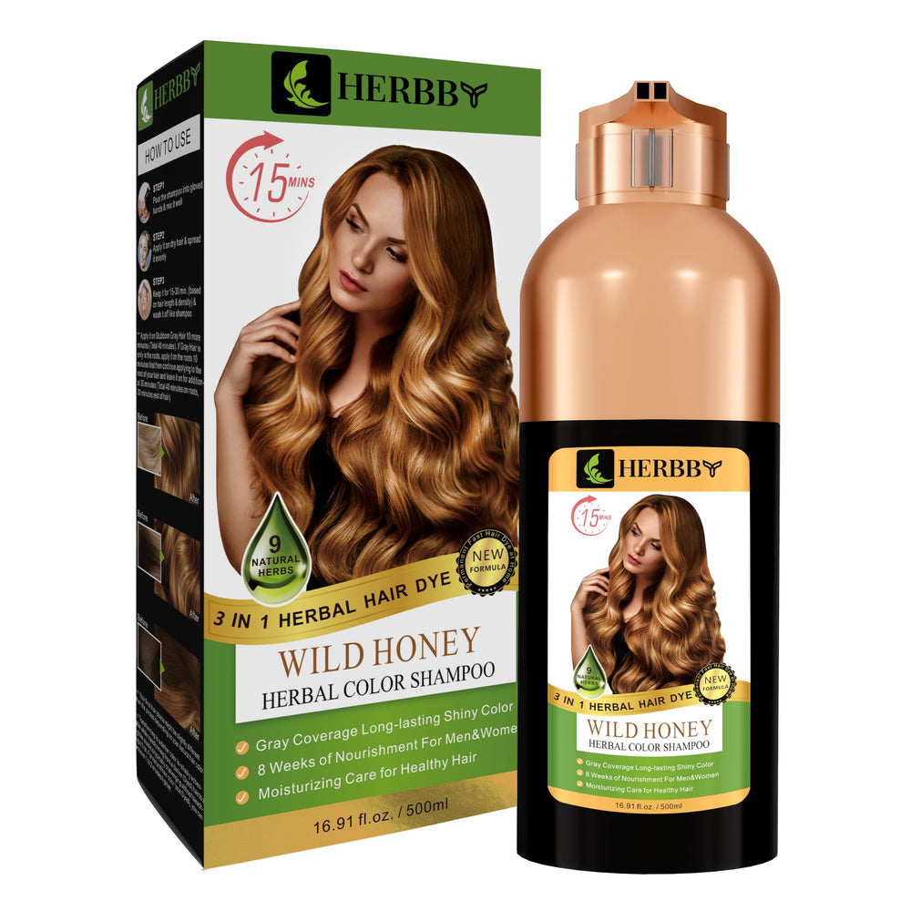 HERBBY before and after gray coverage showing natural transformation