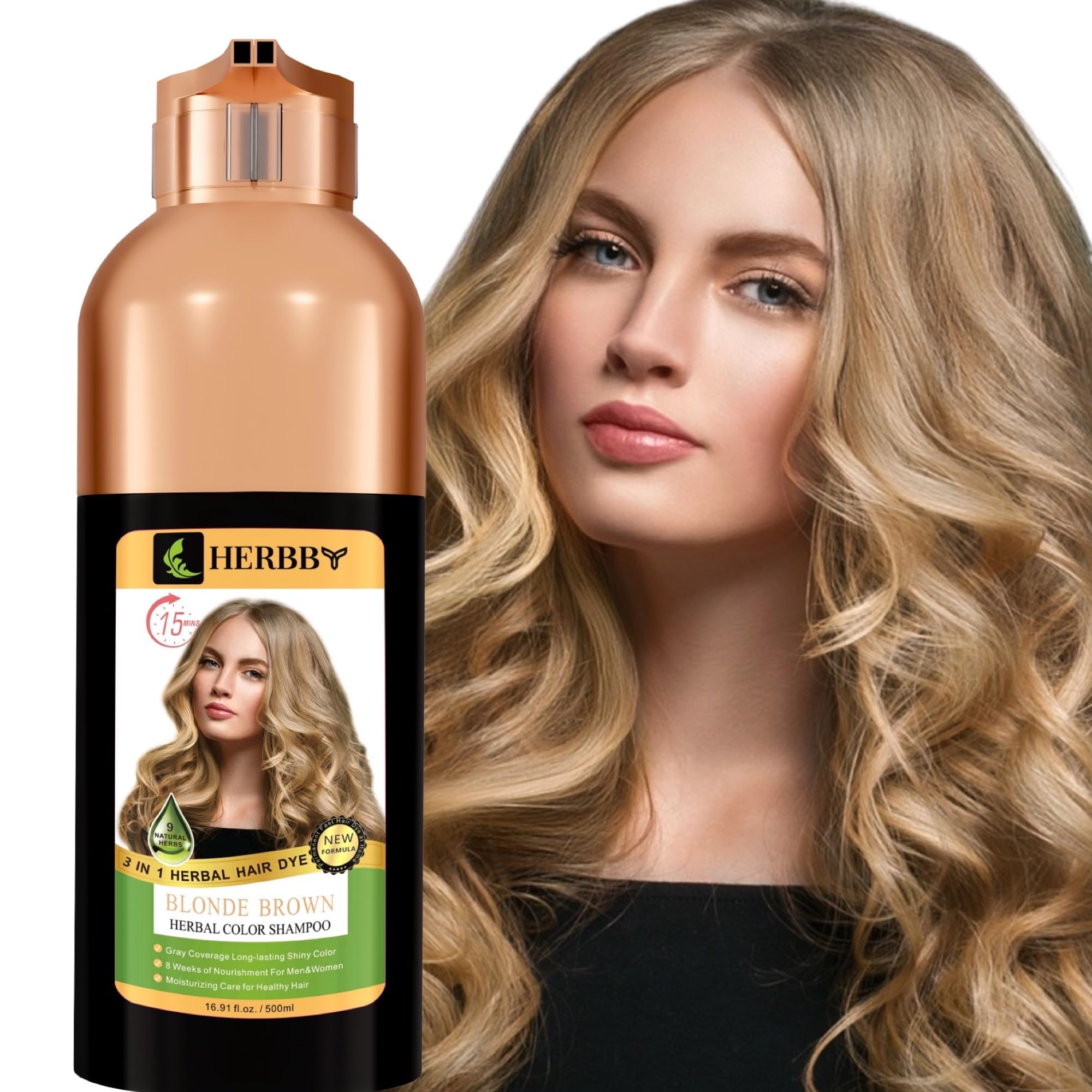 HERBBY front packaging 500ml bottle showing product and shade benefits