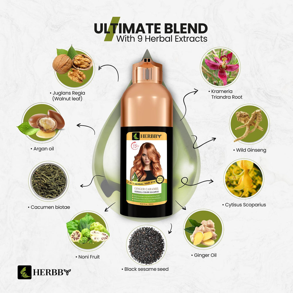HERBBY label close-up listing nine herbal extracts and nourishment
