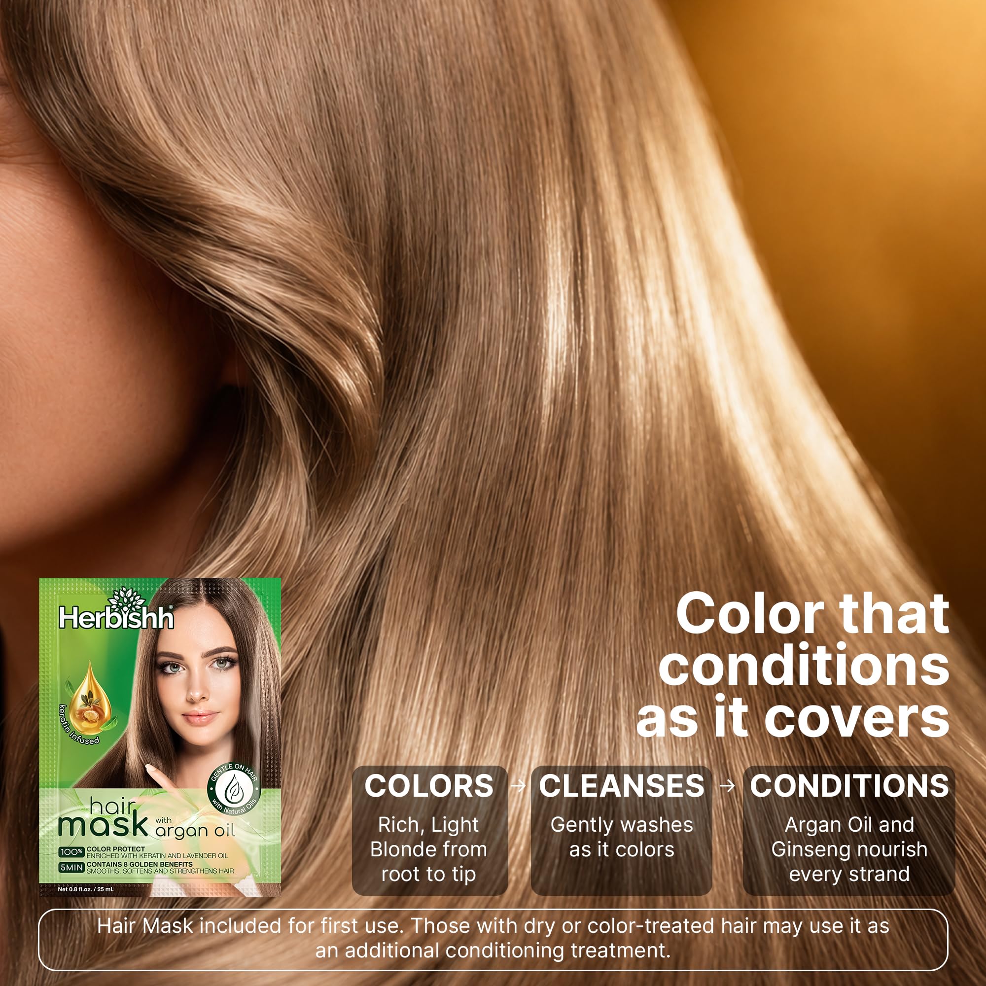 Herbishh before and after gray coverage comparison showing visible tone improvement