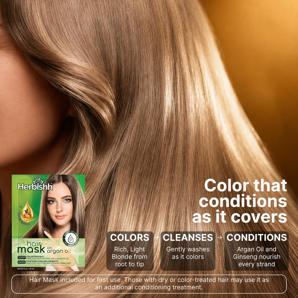 Herbishh before and after gray coverage comparison showing visible tone improvement