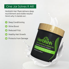 Herbishh cream texture closeup illustrating rich hydrating mask consistency
