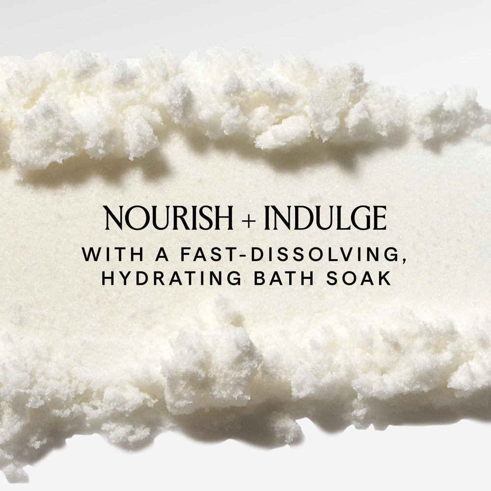 HERBIVORE bath in use with relaxing soak and skin-softening benefit
