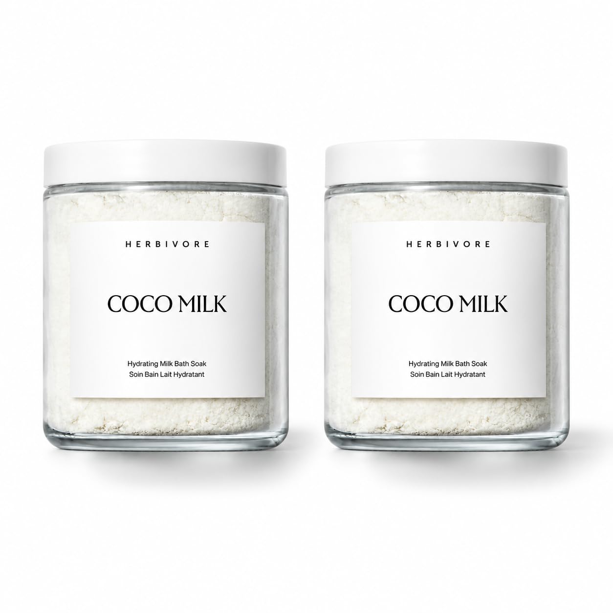 HERBIVORE front packaging showing two 8 oz jars and benefits