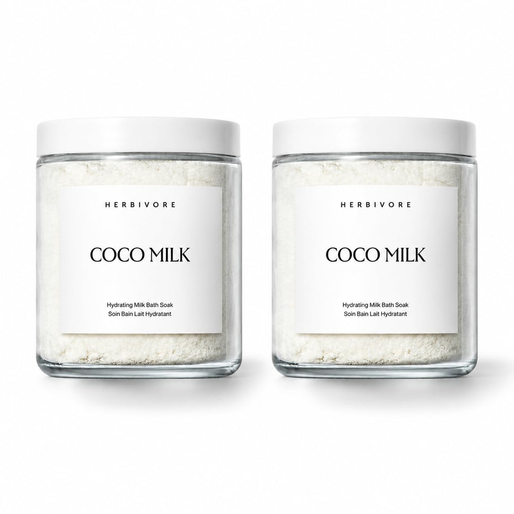 HERBIVORE front packaging showing two 8 oz jars and benefits