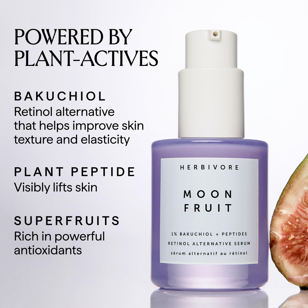 HERBIVORE Moon Fruit serum texture on dropper highlighting lightweight feel