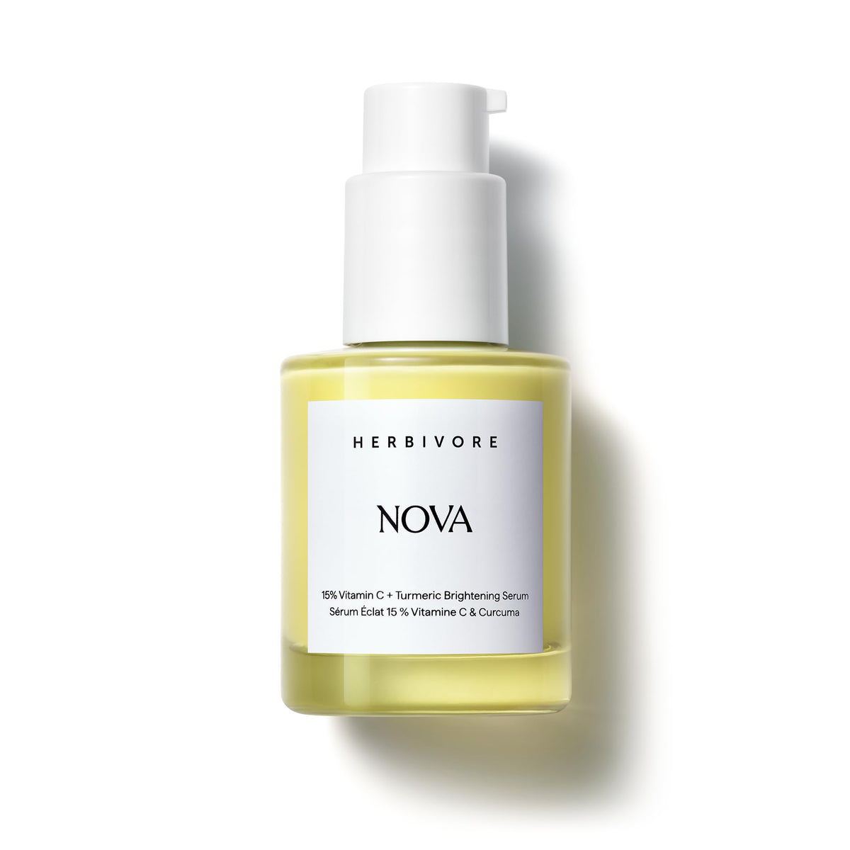 HERBIVORE front bottle view showing label and brightening benefits