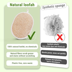 Herbvian close-up showing loofah fiber texture for effective exfoliation benefit