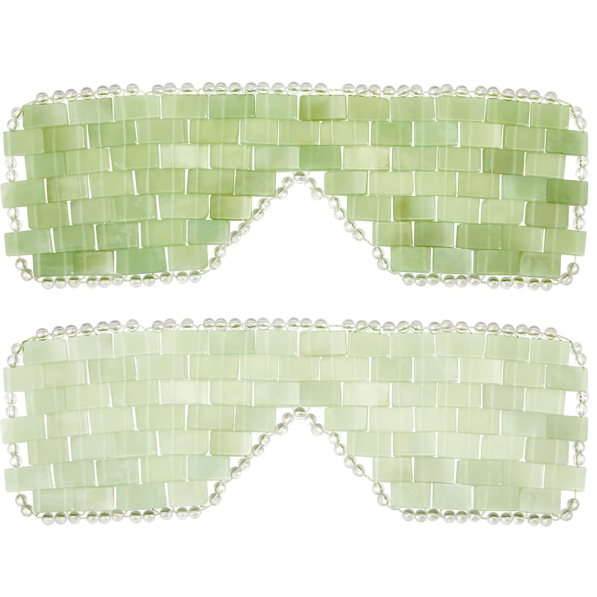Hercicy front view of jade eye mask showing smooth polished surface for cooling comfort