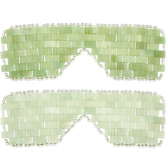Hercicy front view of jade eye mask showing smooth polished surface for cooling comfort