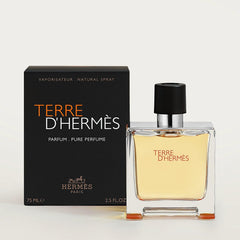 Hermès Terre d'Hermès cap and label close-up highlighting brand detail and premium finish