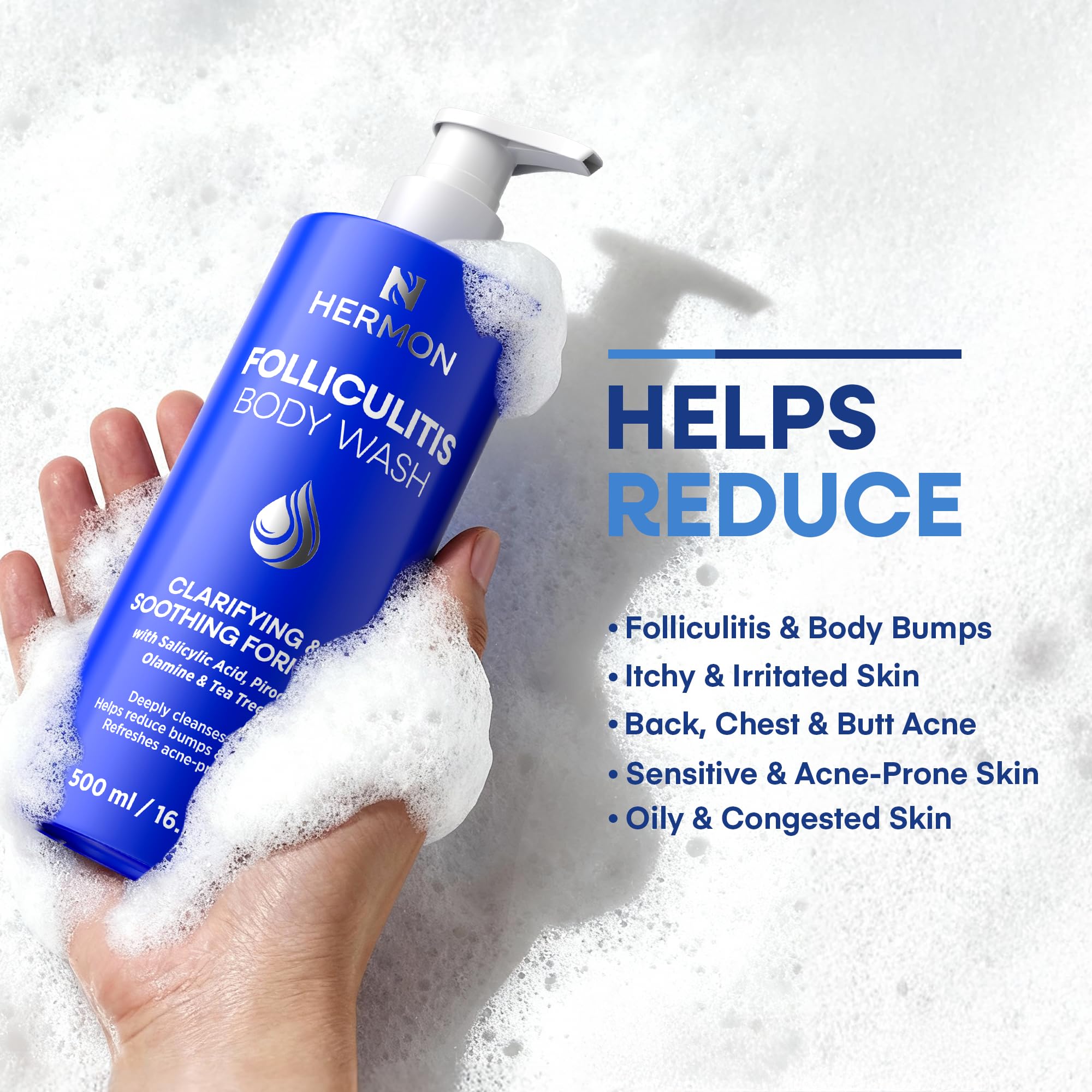 Hermon gel texture on fingers showing lightweight exfoliating consistency