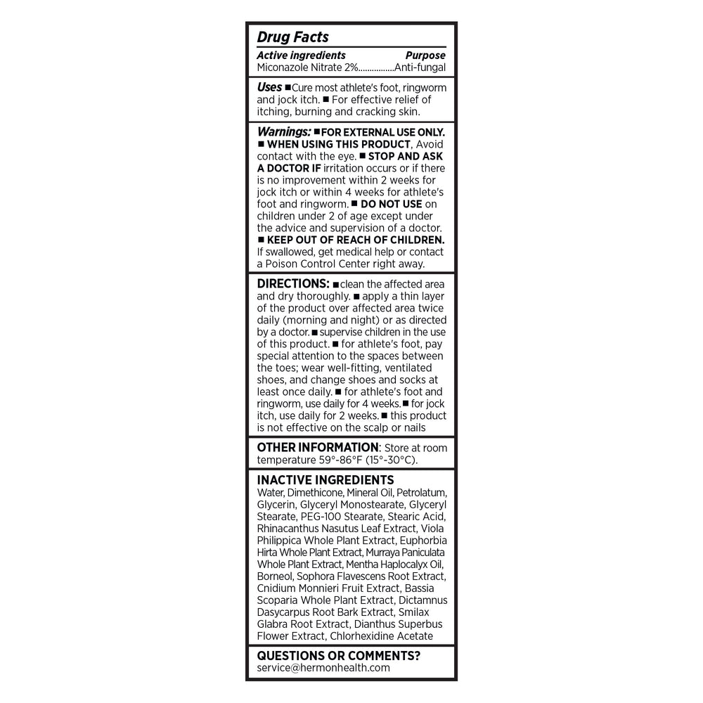 Hermon label close-up showing product name and practical information