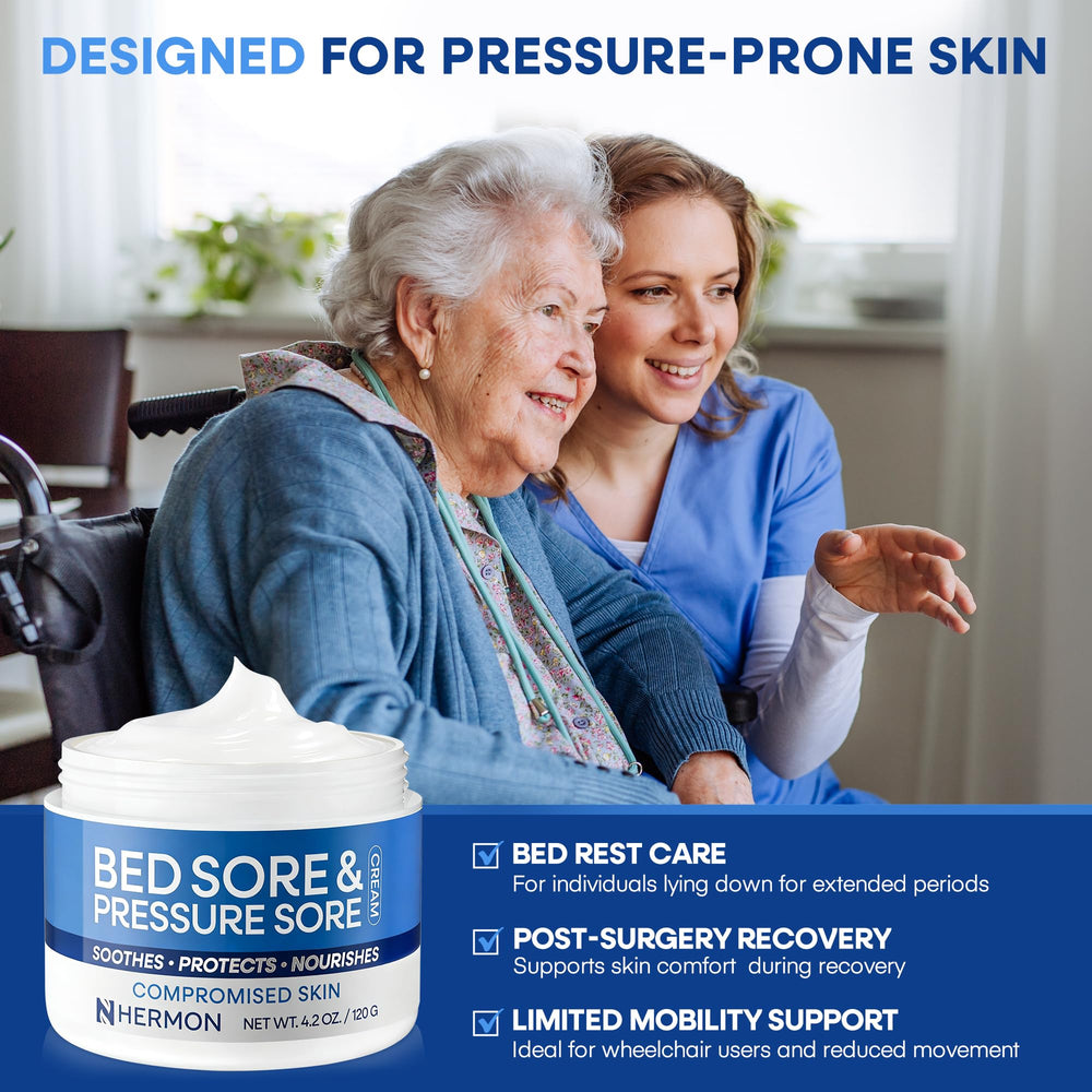 Hermon tube next to a hand for size comparison and convenient bedside use benefit