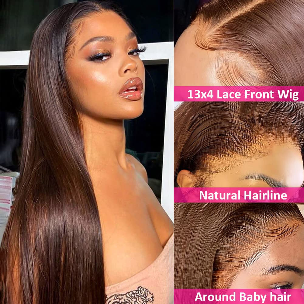 Hermosa 28-inch straight texture showcasing soft, silky Brazilian hair and shine