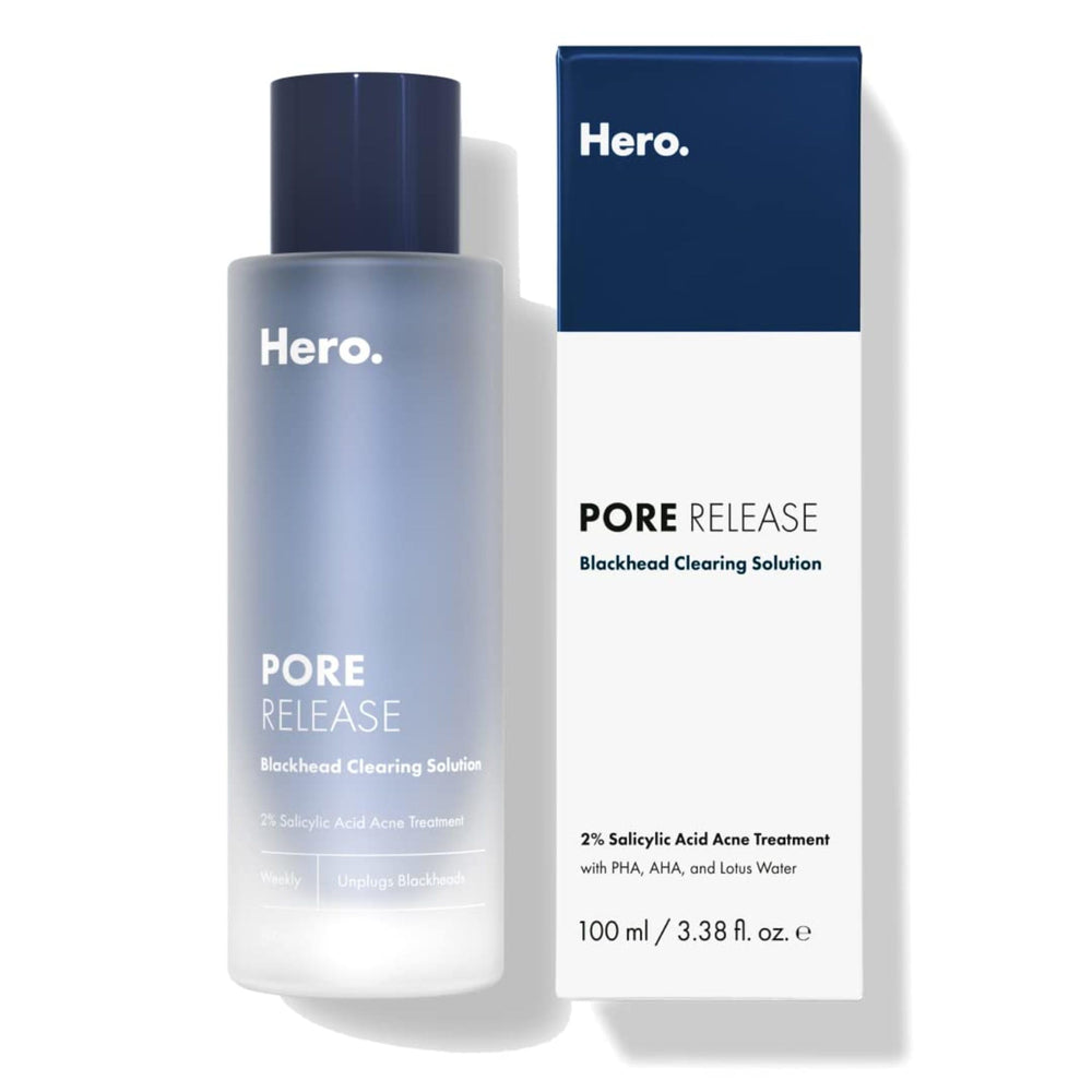 Hero Cosmetics bottle front view showing clean design and product name, highlights clarity