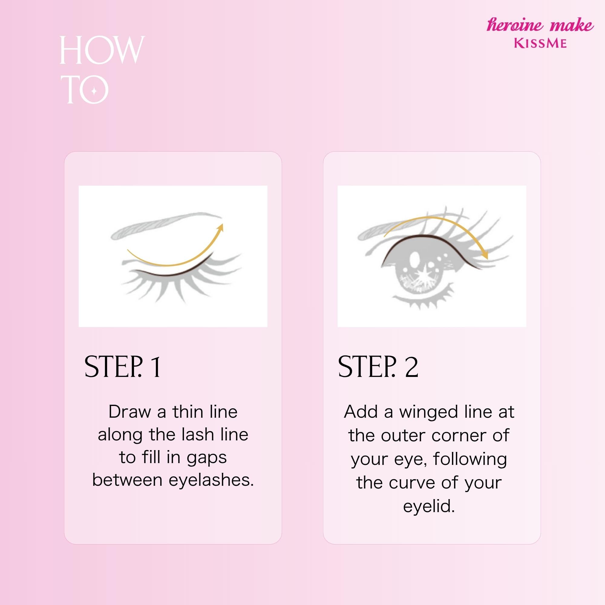 Heroine Make water-resistance test showing no smudge for long wear