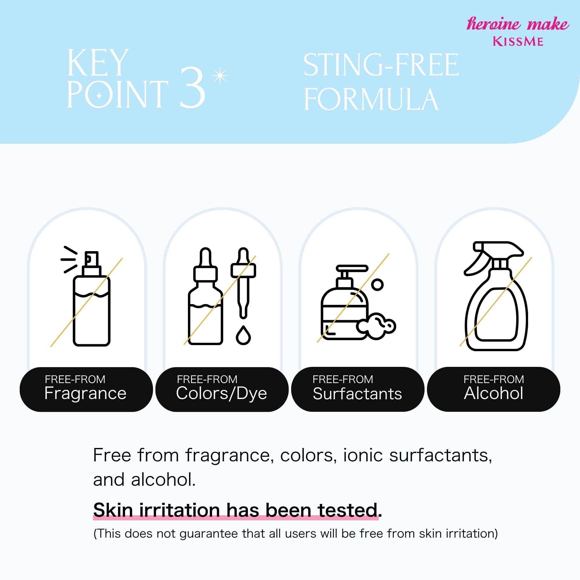 Heroine Make removing waterproof mascara from lashes showing effective dissolving