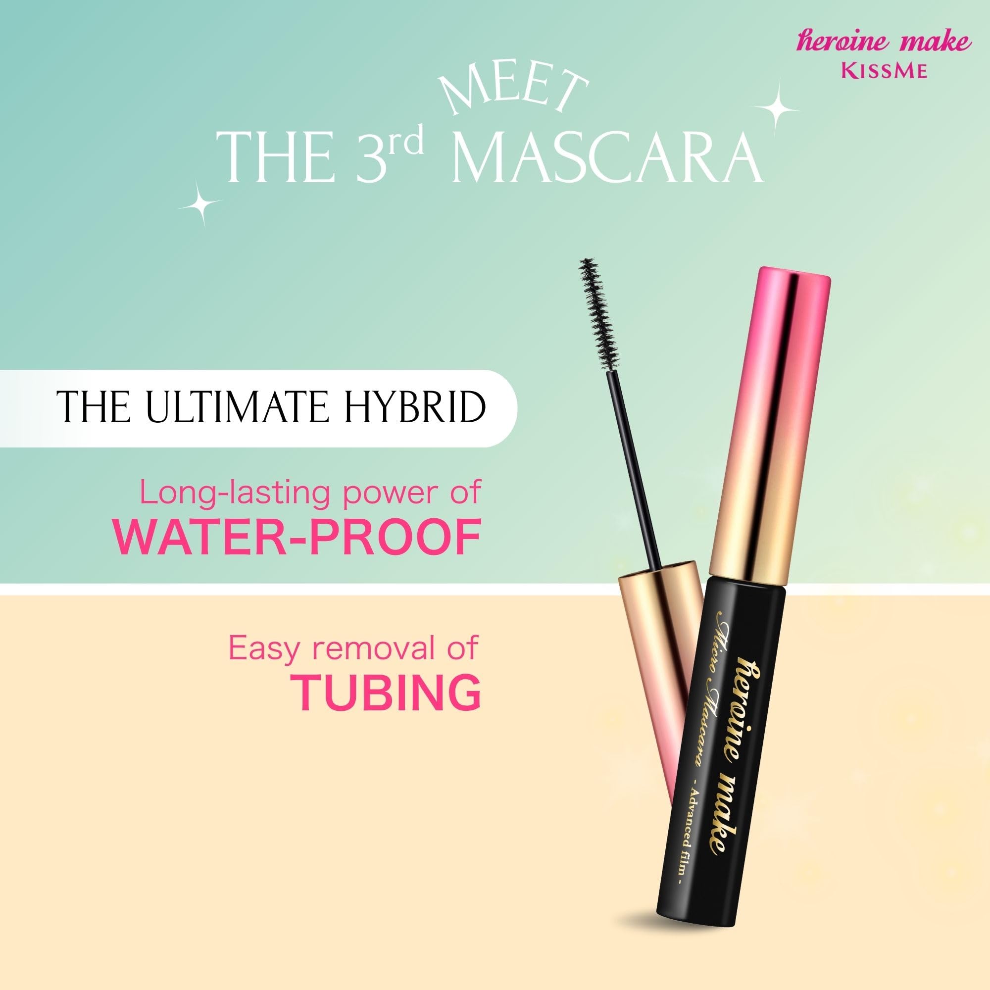 Heroine Make mascara on vanity illustrating daily waterproof wear convenience