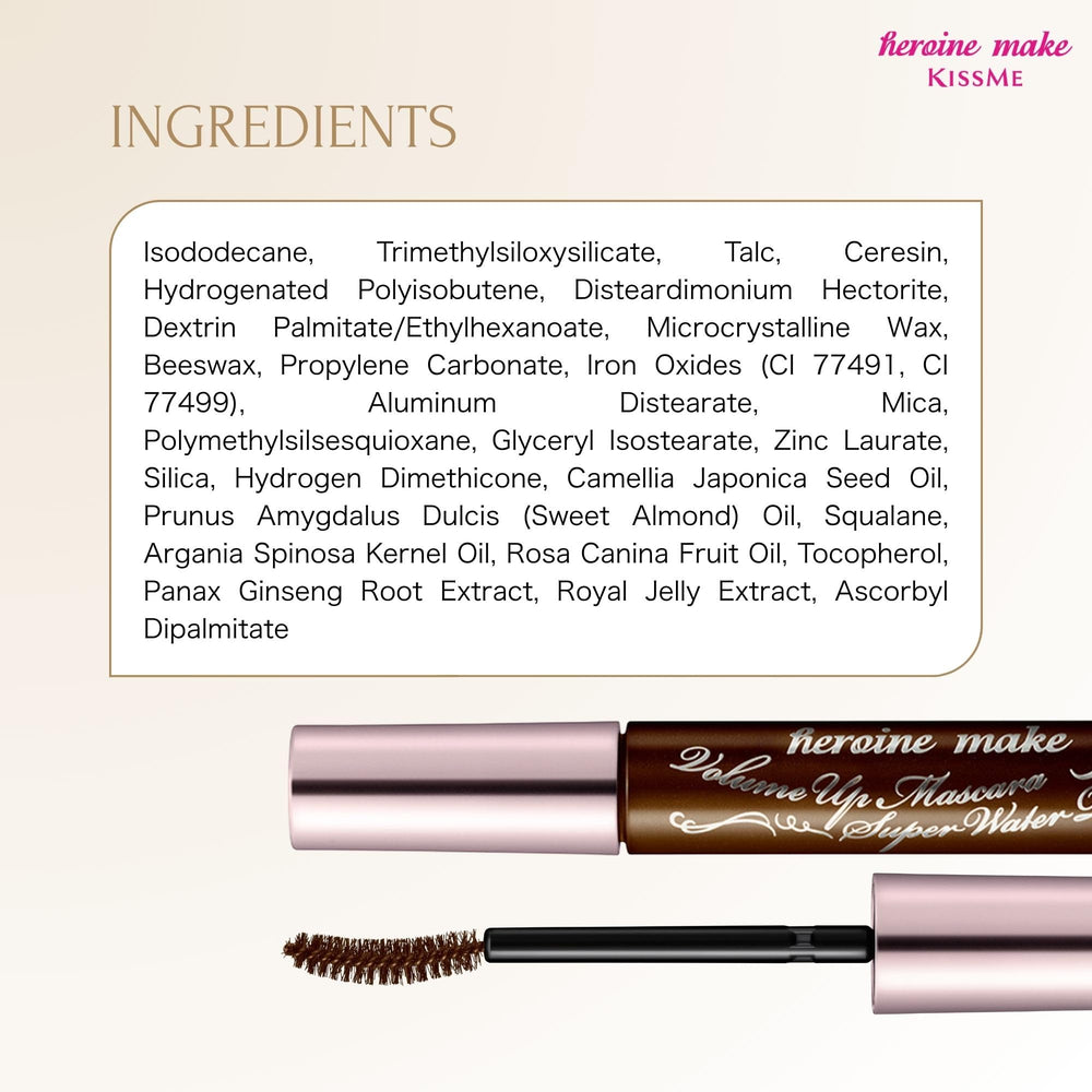 Heroine Make size comparison next to a lipstick showing travel-friendly scale