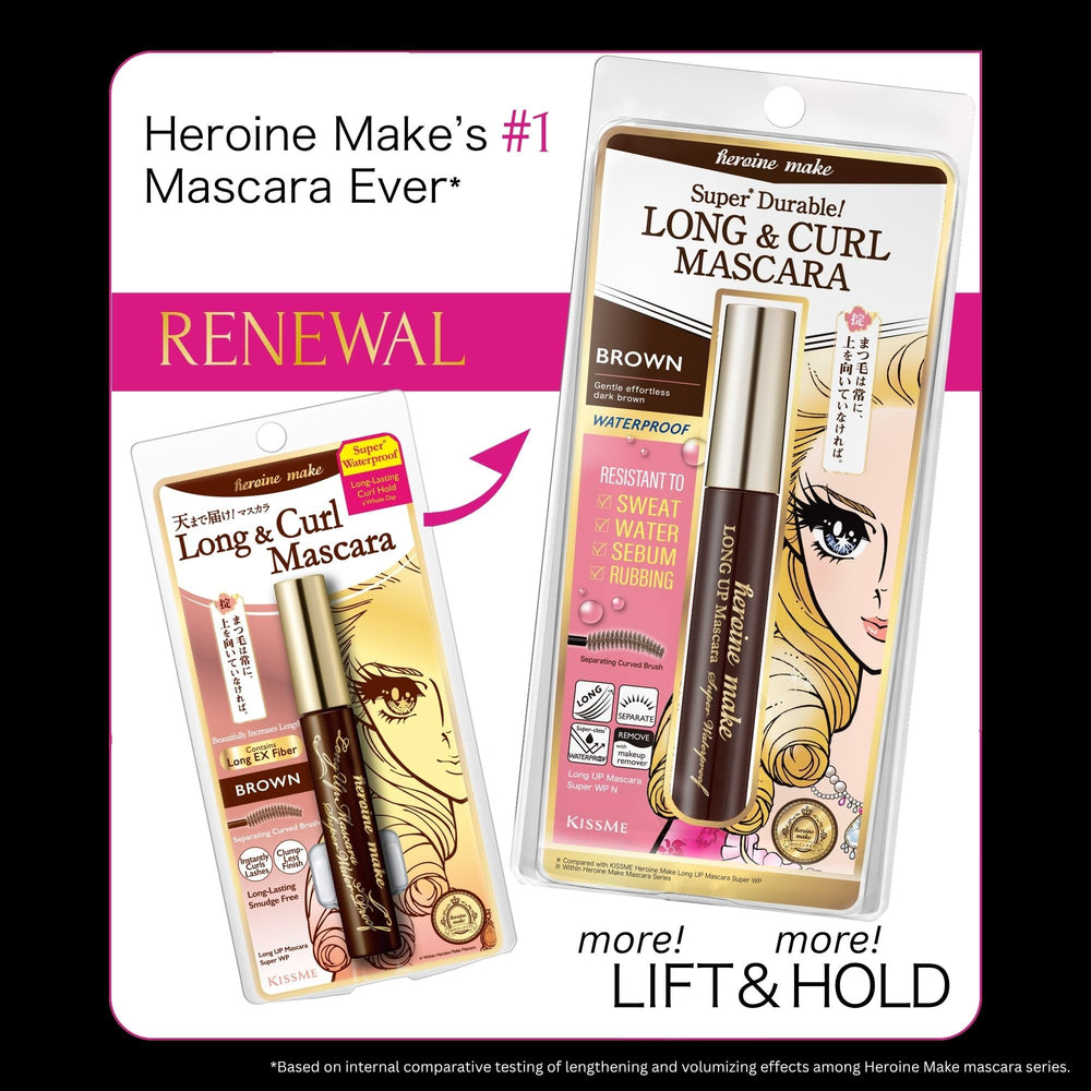 Heroine Make mascara texture swatch demonstrating smooth, non-clumping finish