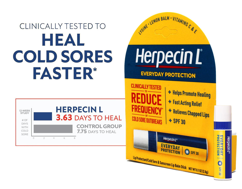 Herpecin-L label close-up showing SPF 30 for clear sun protection
