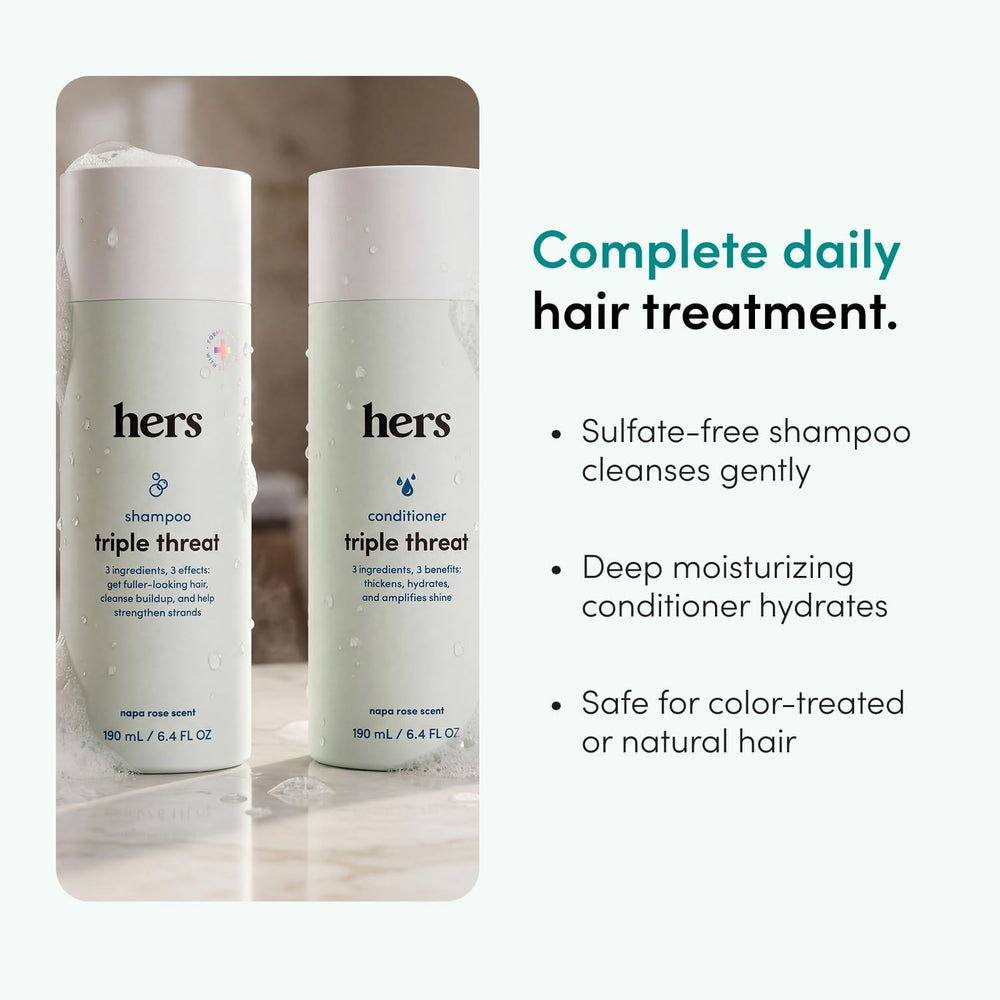 hers conditioner creamy texture demonstrating moisturizing finish