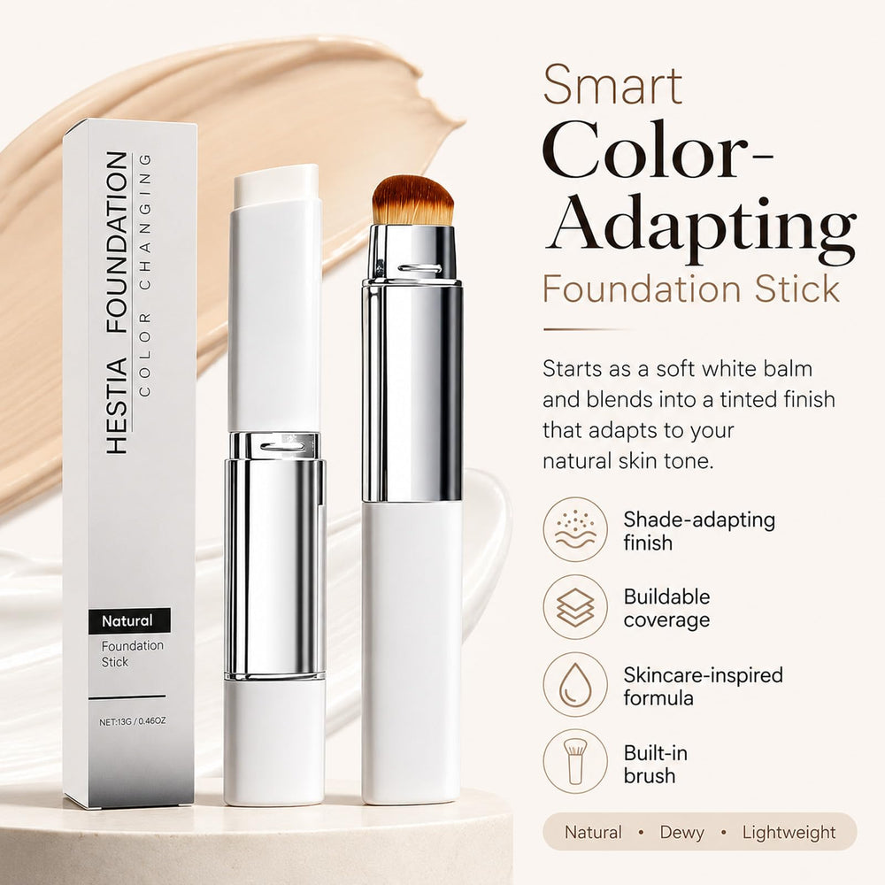 Hestia Foundation texture closeup highlighting creamy balm and smooth blendability benefit