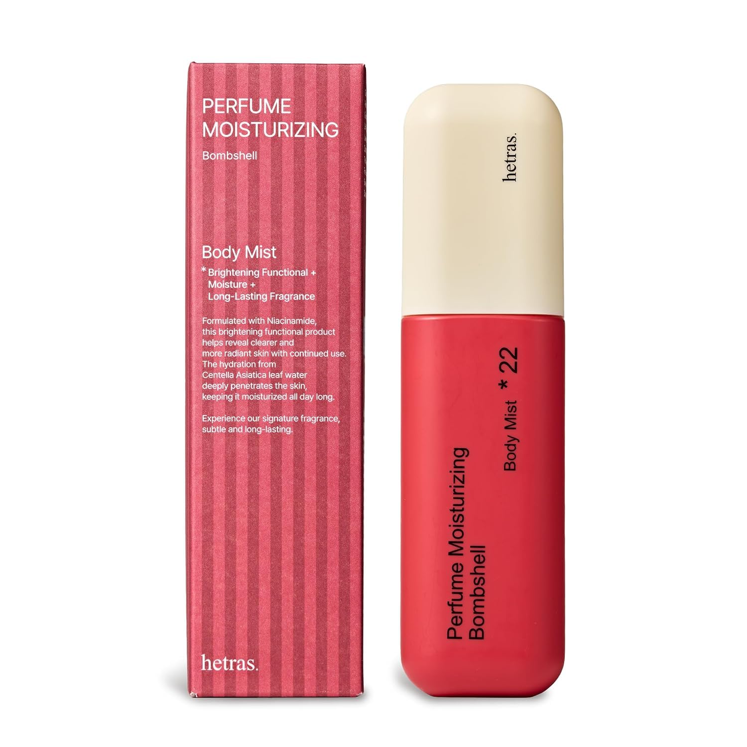 hetras Bombshell front bottle displayed clearly for visual recognition and easy selection