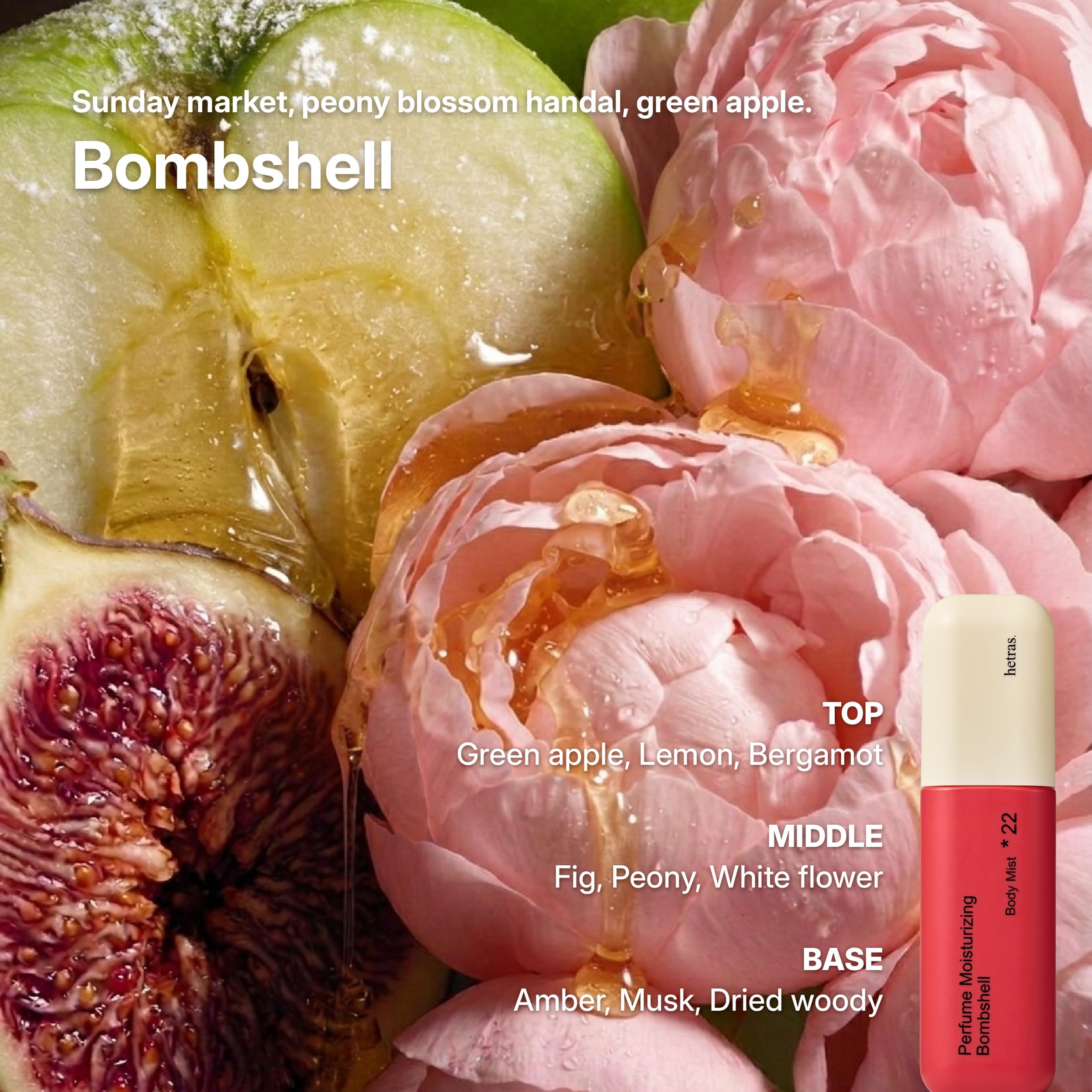 hetras Bombshell in-hand size comparison showing travel-friendly compact bottle convenience