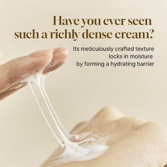 HEVEBLUE being applied on hand to show absorbency and moisture boost