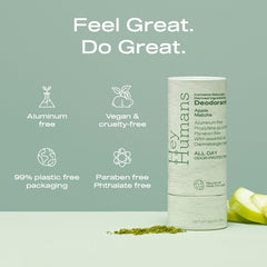 Hey Humans deodorant stick texture close-up highlighting smooth, moisturising formula