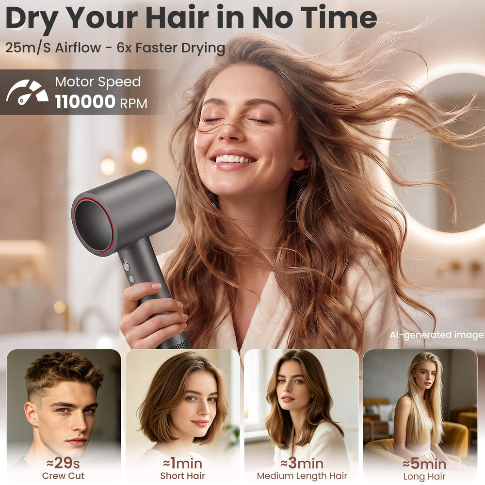 Heyfeel dryer with diffuser attached enhancing curls and reducing frizz