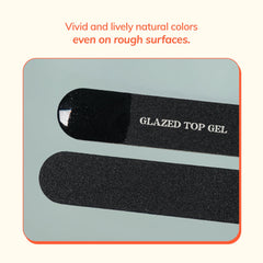 heyhae application on nails showing quick glossy finish after curing