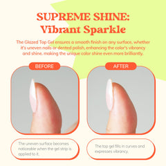 heyhae close-up cured texture highlighting mirror-like shine and sparkle retention