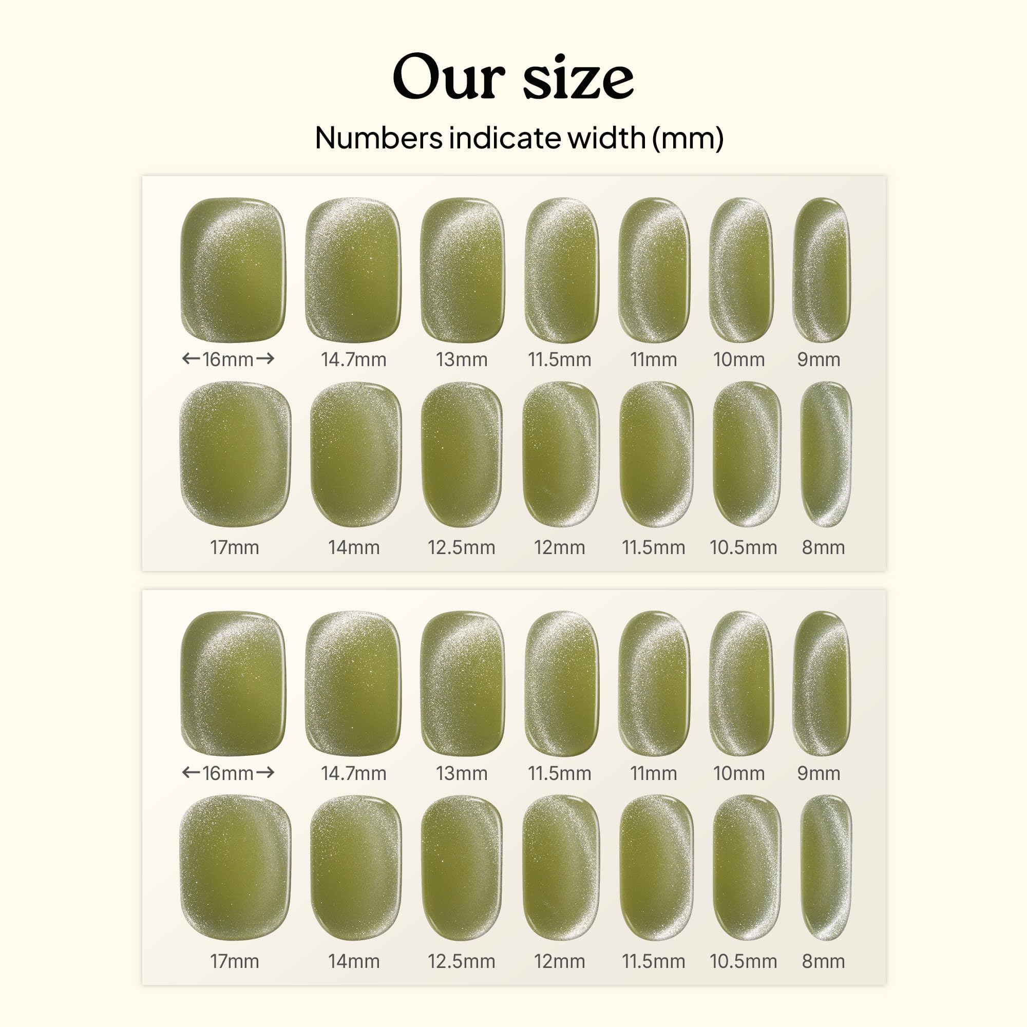 heyhae size comparison on hand showing stretch-to-fit benefit