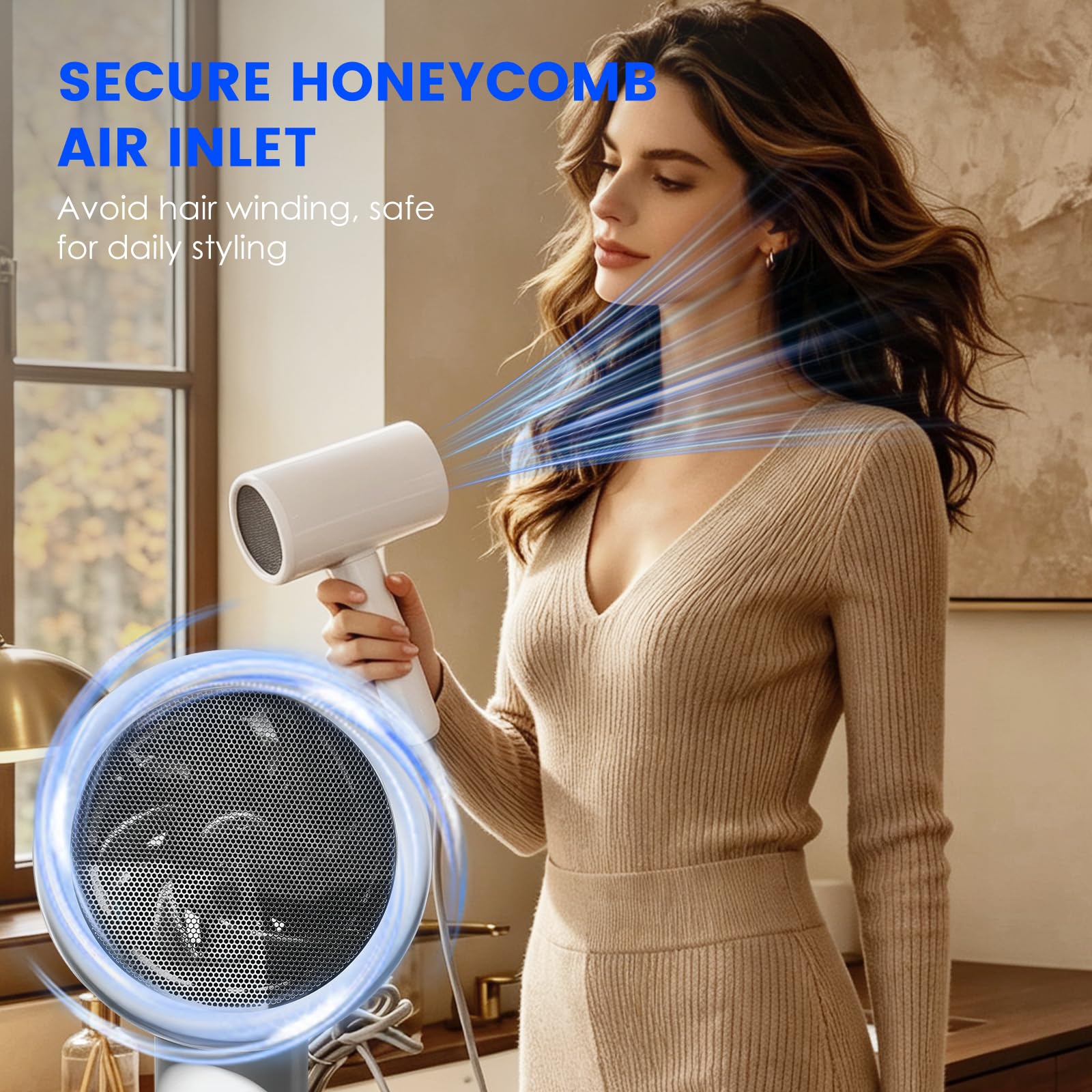 HEZEFAFA in bathroom lifestyle scene for convenient everyday styling