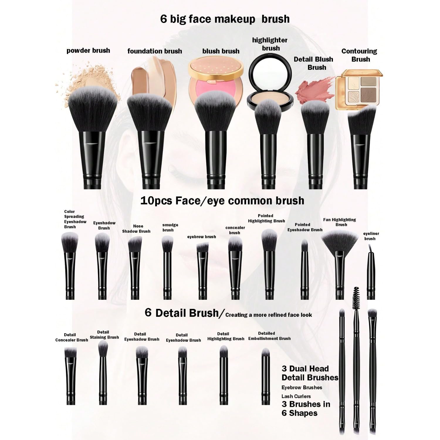 HGHDBT bristles close-up highlighting soft texture and smooth blending benefit